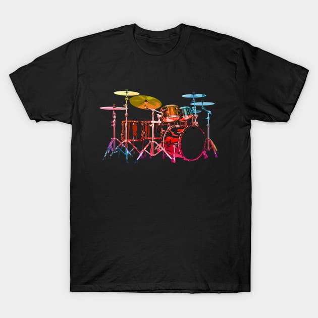 Drum Set (bold digital colors) T-Shirt by robotface